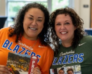 A photo of Centralia College's welcome and outreach staff at an on-campus registration event