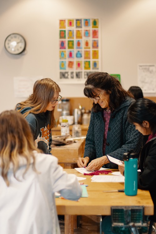 liz frey with her students